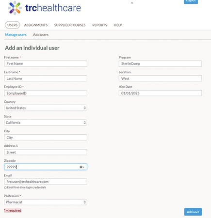 Add a Users