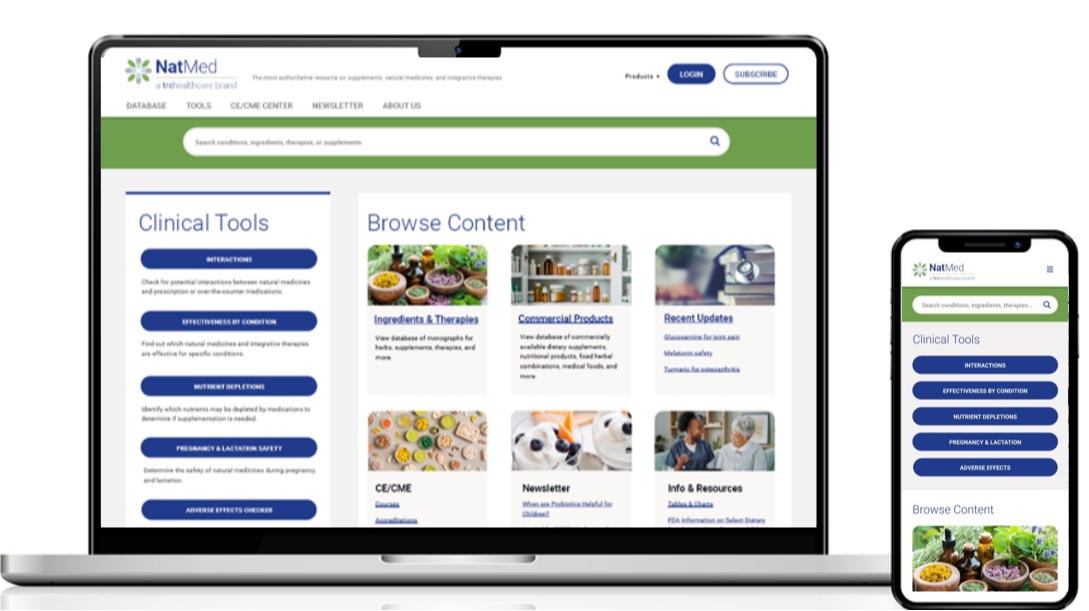 NatMed New Platform Screenshot on Computer and Phone