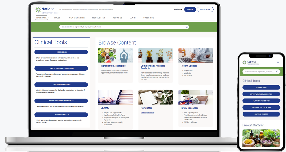 NatMed New Platform Screenshot on Computer and Phone-4