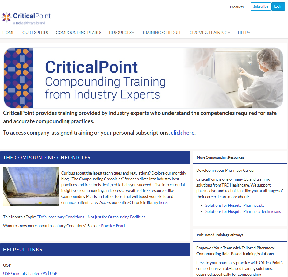 Homepage of new CriticalPoint Website