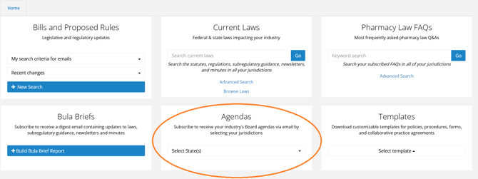 bula agendas screenshot
